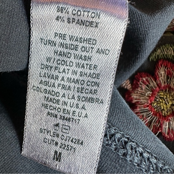 T Party Embroidered Fold Over Yoga Pants Acid Wash Womens Medium Boot Cut - Picture 7 of 10